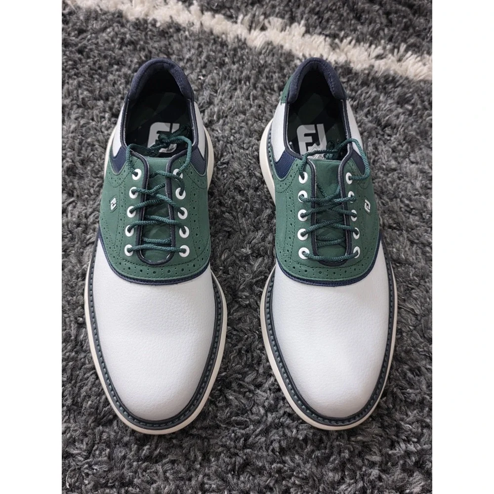 New Footjoy Traditions Mens Size 9M White/Navy/Olive #57969